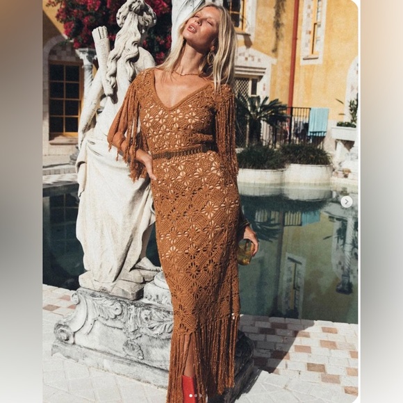 Chasing Unicorns Dresses & Skirts - Chasing Unicorns Ain’t Seen Nothing Yet Maxi Crochet Dress